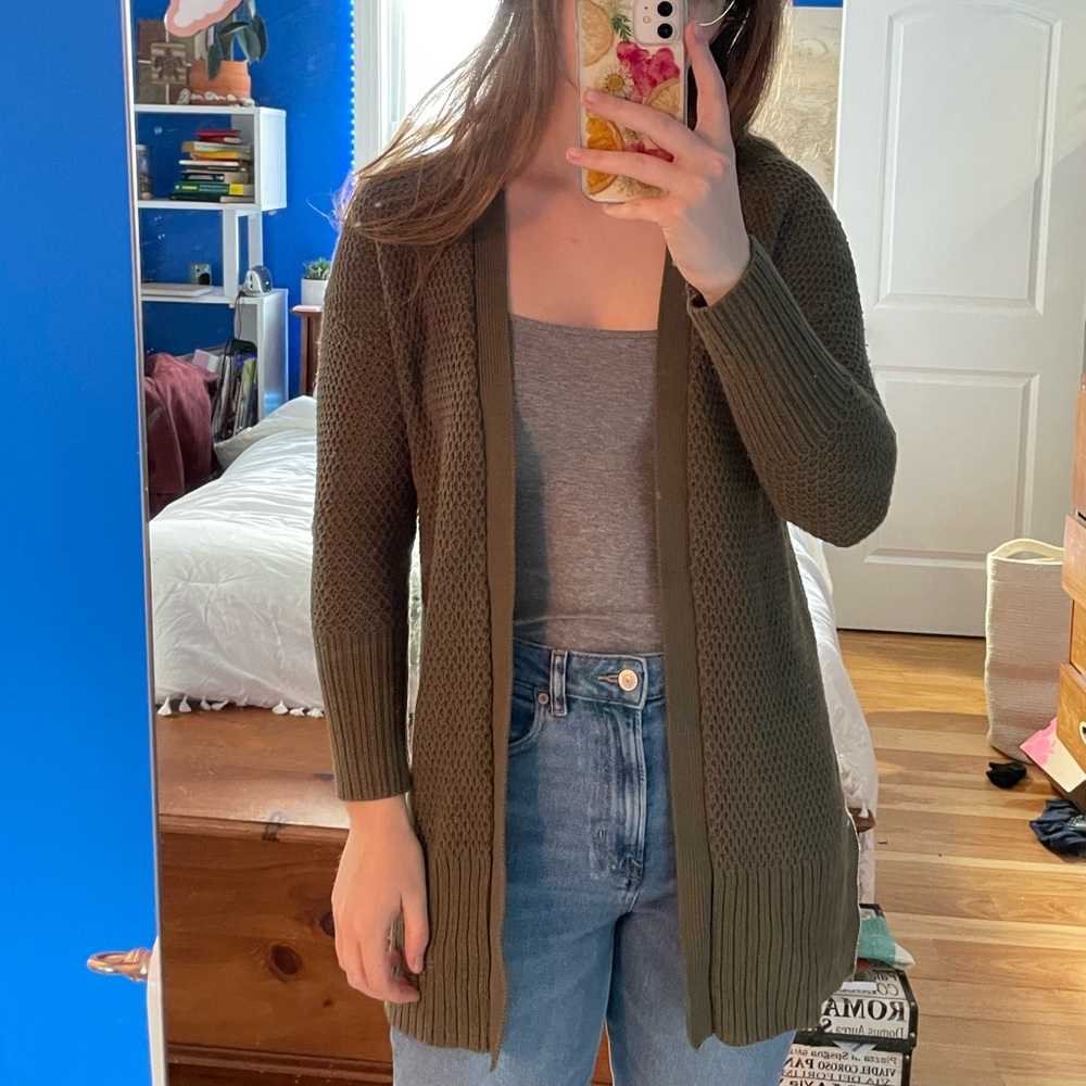 long knit cardigan